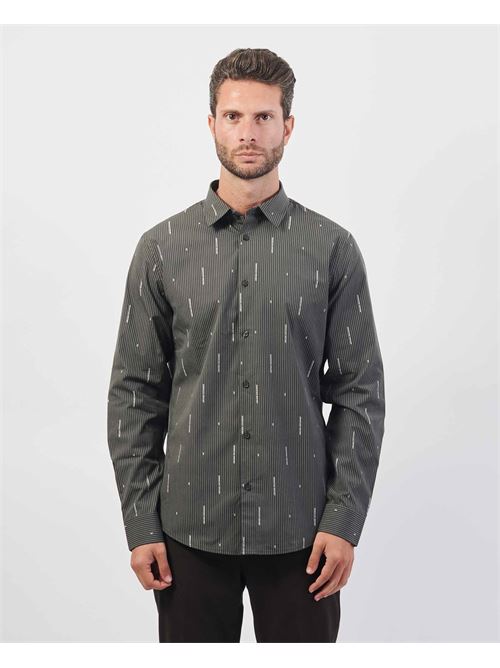 Camicia casual Armani Exchange in popeline di cotone<BR/>